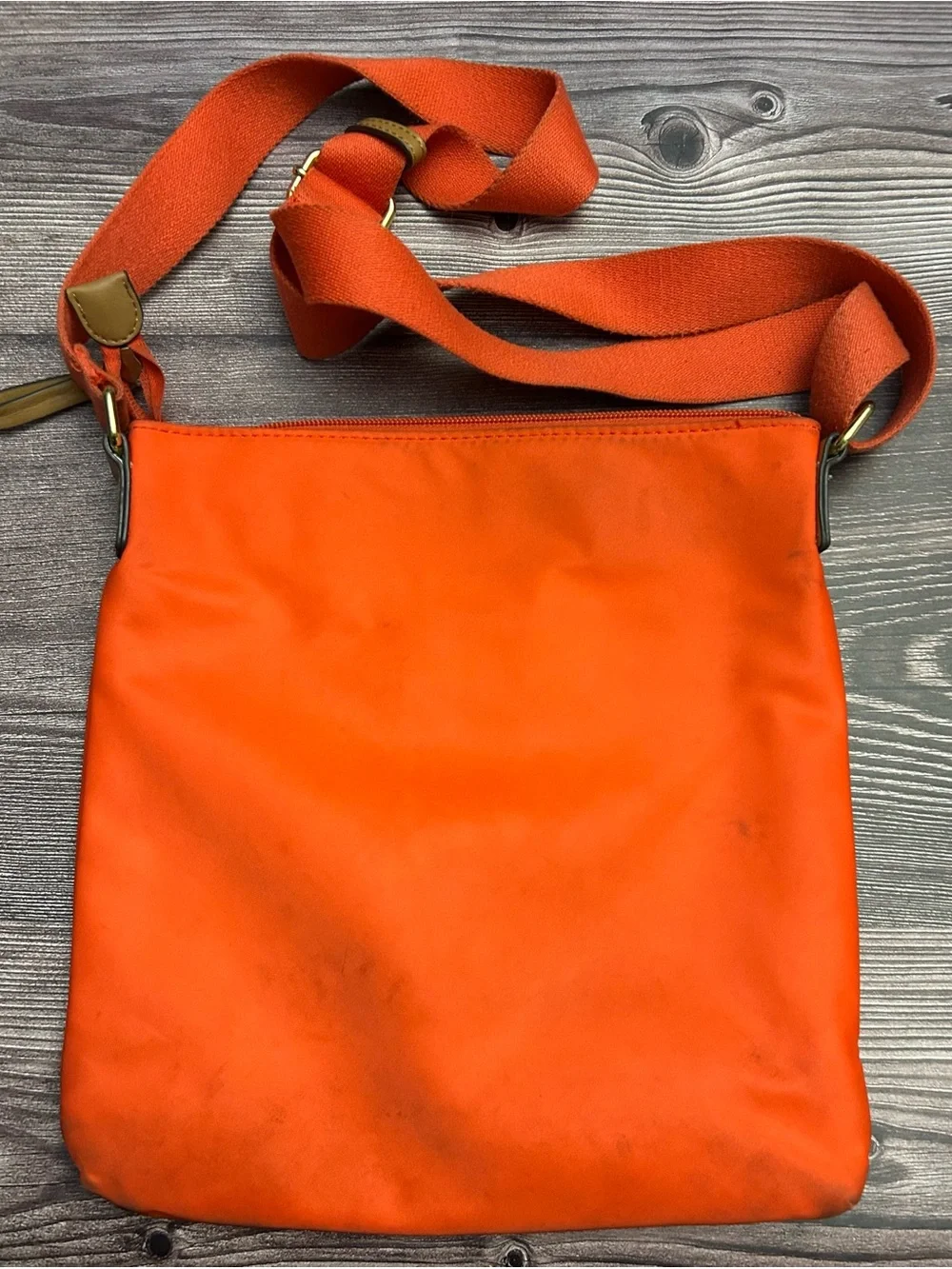 Tommy Hilfiger Orange Crossbody Bag with Tan Trim
